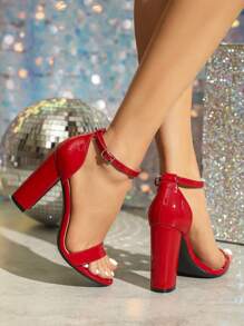 Women's Fashionable & Comfortable Ankle Strap High Heel Roman Thick Heel Party & Dance Sandals