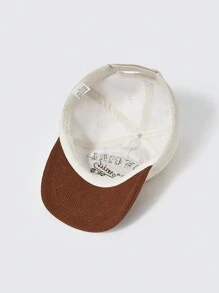 SHEIN 1入組英語字母刺繡流行棒球帽 - 米色 - 查看 5