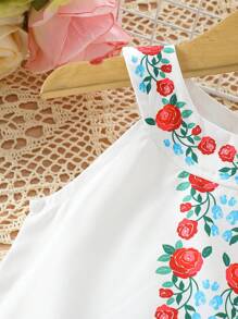 Vestido Rosa Sin Mangas Impreso Para Bebé Niña - Multicolor - Ver 4