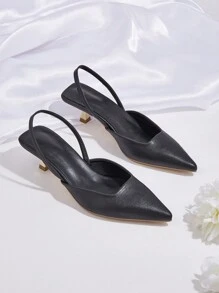 Của phụ nữ Phong cách mới Thanh lịch Đúng mốt Cao-kết thúc Giày dép Với Trở lại Dây đeo Đối với Mùa thu Và Mùa Đông - màu đen - Xem 1