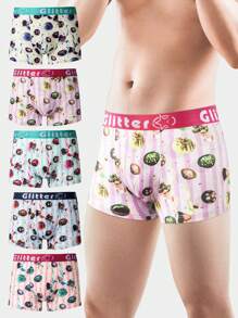 Men's Dessert Printed Boxer Briefs, Set Of 5 - Multicolor - View 1