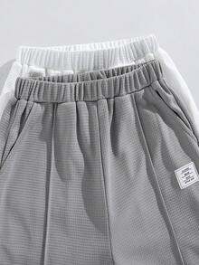 SHEIN 4入組鬆身休閒圓領針織短袖t恤和短褲套裝,適用於發育中的男孩 - 彩色 - 查看 3