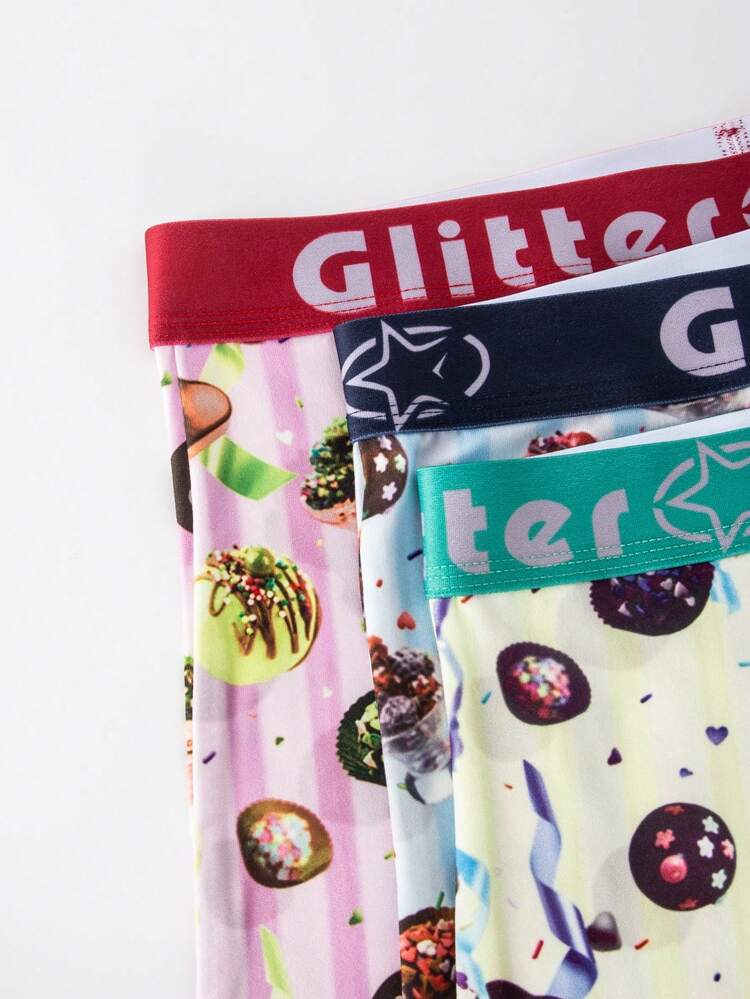 Boxer Cortos Impresos Con Postres Para Hombres, Conjunto De 5 - Multicolor - Añade 5