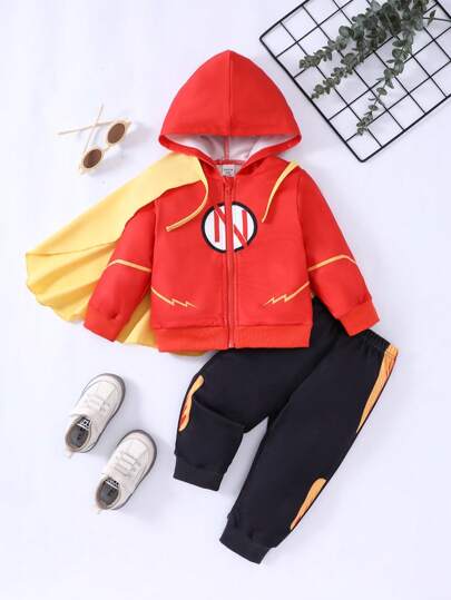SHEIN Baby Boy Casual Hooded Outfit