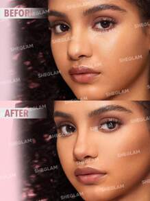 SHEGLAM 細線二合一鼻部輪廓和高光筆-栗色雙色輪廓棒不油膩持久自然高光兩用多用途造型撫平細紋奶油輪廓 品牌 美容 化妝 化妝品 適合女性與女孩 完美搭配冬季春季 Y2K 時尚 流行 生日禮物 假期 派對準備就緒 最佳顏色 - Chestnut - 查看 3