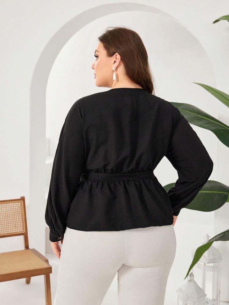 Women's Plus Size Single-Breasted Long Sleeve Fashionable Shirt Fall Cloth For Women