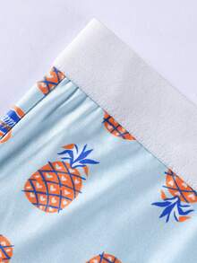 Men's Pineapple & Letter Printed Boxer Briefs - White - View 3