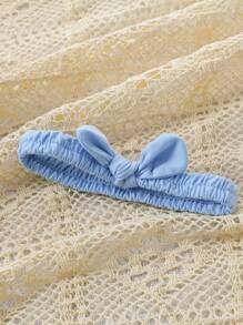 Baby Girl Jumpsuit Light Blue Vintage Floral Lace Bowknot Sweet Cute Jumpsuit