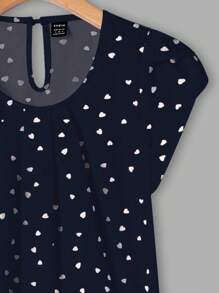 EMERY ROSE In Trái tim Vòng cổ tay cánh Áo sơ mi - Màu xanh hải quân - Xem 3