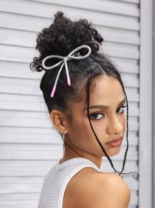 SHEIN ICON Fashionable Bow Design Hair Clip Suitable For Daily Wear Claw Clips Hair Slide Hair Barrettes - Multicolor - View 2