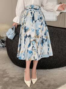 DAZY 女士扎染伞裙夏季返校季花卉图案 - 彩色 - 查看 6