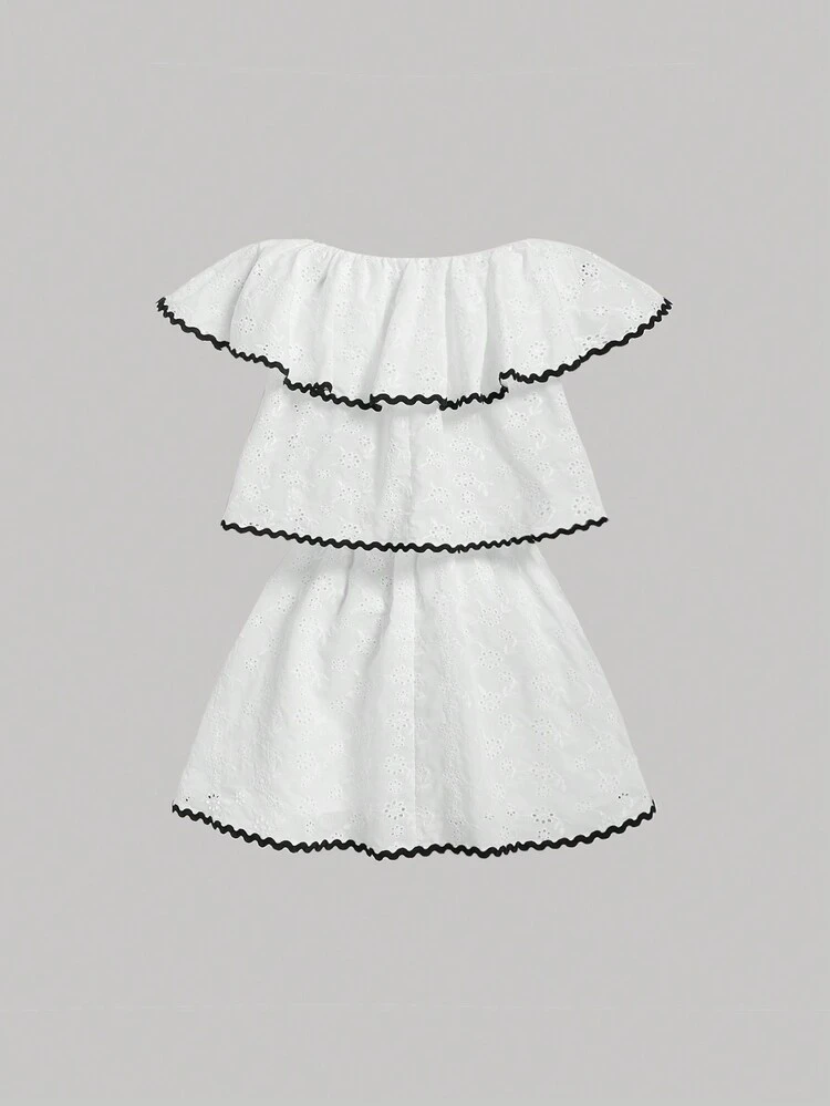 Women's Color Contrast Asymmetrical Layered Dress