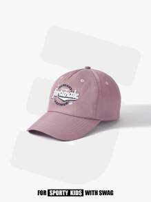 SHEIN 嬰兒字母圖案帽 - 紫色 - 查看 3