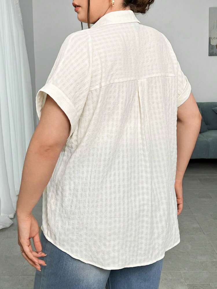 Plus Size Women's Batwing Short Sleeve Blouse