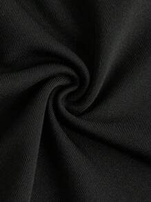 Slaydiva Conjunto informal de verano para mujer de top tipo camiseta y shorts con gráfico del número 23, un conjunto de 2 piezas - Negro - Ver 4