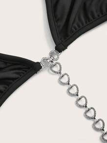 SHEIN ICON 雙肩帶金屬鏈裝飾修身連衣裙