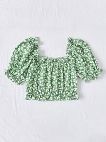 Soleia Của phụ nữ In hoa Dây rút Áo sơ mi - Nhiều màu - Xem 5