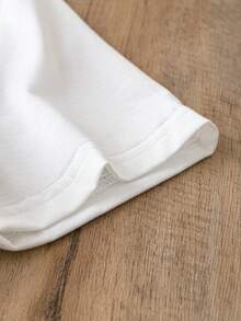 SHEIN LUNE Của phụ nữ Kích thước lớn Giải trí Giày Boots Cowboy Mẫu Vòng cổ Ngắn tay Áo thun , Lỏng lẻo phù hợp - trắng - Xem 5