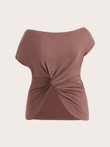 SHEIN SXY 加大尺碼女士3入組扭結打結下擺t恤組合套裝 - 彩色 - 查看 14