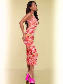 SHEIN BAE Váy không tay in hoa gợi cảm dành cho nữ với thiết kế hở lưng, thích hợp cho các buổi hẹn hò, tiệc tùng, hộp đêm, kỳ nghỉ ở bãi biển và lễ hội âm nhạc. - Nhiều màu - Xem 3