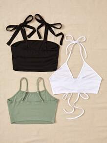 Breezaya Chất rắn Có màu sắc Giải trí Mỗi ngày Cơ bản Áo ba lỗ - Nhiều màu - Xem 2