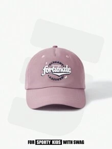 SHEIN 嬰兒字母圖案帽 - 紫色 - 查看 1