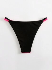 SHEIN Swim 女士拼色比基尼泳裤 夏季 - 彩色 - 查看 6