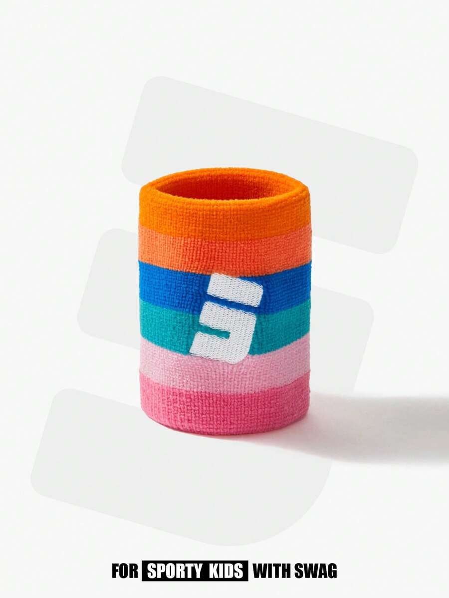 JNSQ 1入組中性彩虹彩色運動腕帶防汗帶,護腕,合適的適用於足球,籃球,羽毛球,網球,排球,跑步 - 彩色 - 查看 1