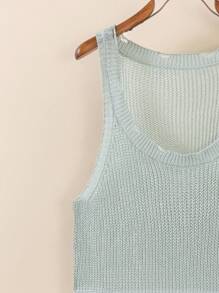 Manfinity Homme Áo vest dệt kim sọc thường ngày cho nam, bãi biển, không tay, khối màu, nhiệt đới, chồng - màu xanh lá - Xem 4