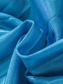 SHEIN Young Girls' Blue Pleated Skirt Suitable For Summer - Blue - View 4