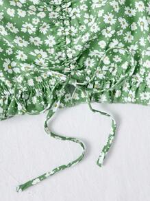 Soleia Của phụ nữ In hoa Dây rút Áo sơ mi - Nhiều màu - Xem 6