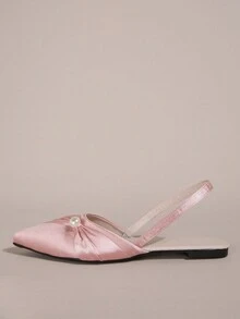 Của phụ nữ Thanh lịch Giày phẳng Với Trân châu Và Hoa Đồ trang trí , Màu hồng - Hồng - Xem 4