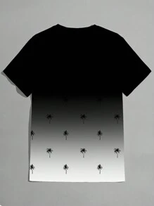 Manfinity Homme 男士漸變椰樹印花短袖t恤 - 彩色 - 查看 2