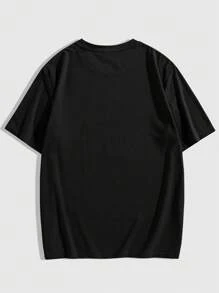 Dr Speakup ROMWE MEN Men Cotton Figure Graphic Tee - Black - View 2