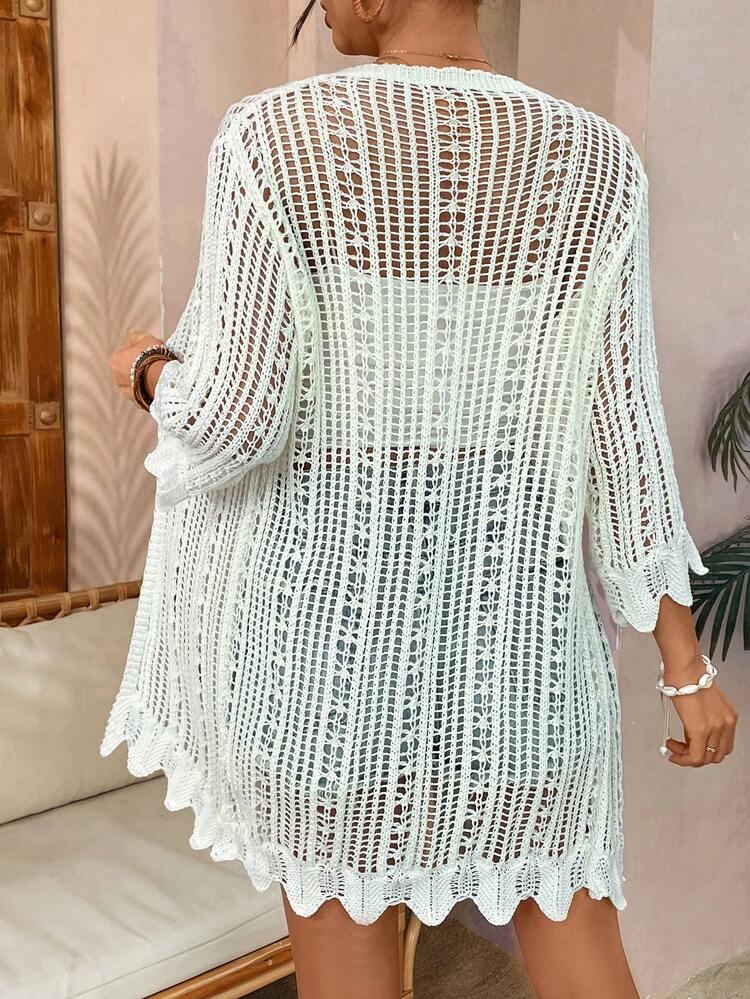 Women's Hollow-Out Cardigan With Tie Front