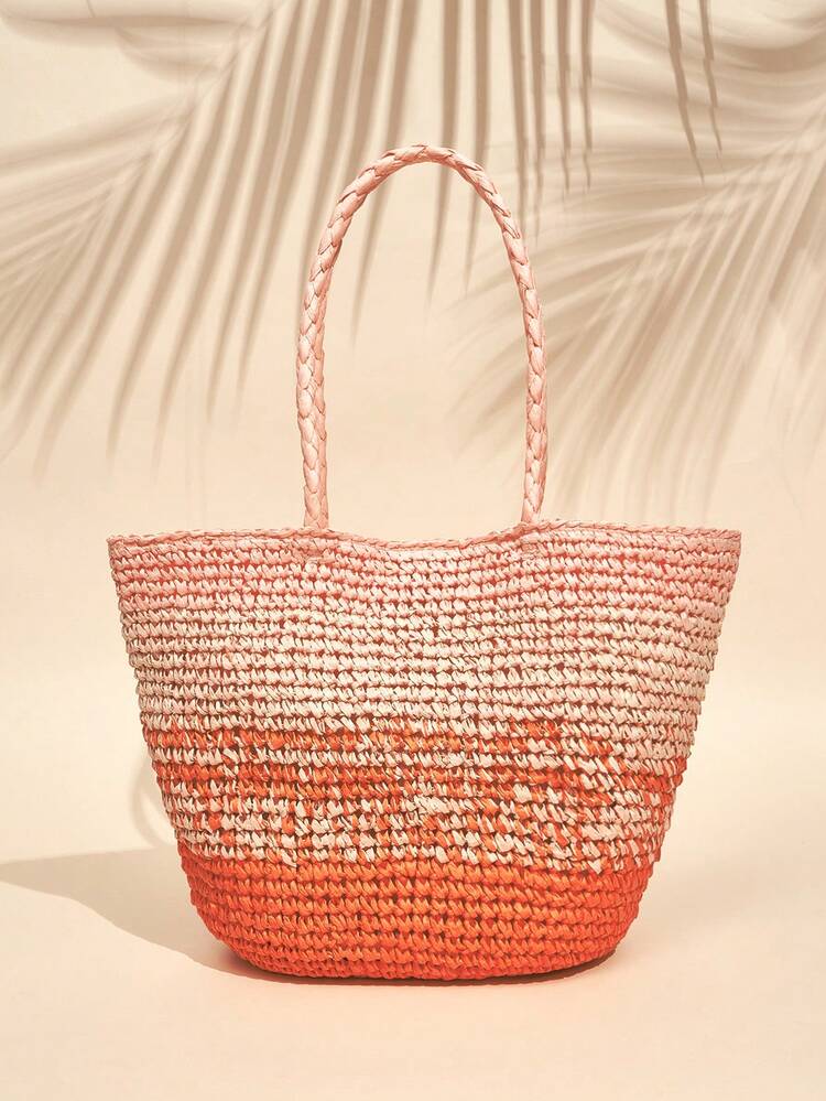 Women Two Tone Paper Tote Bag
