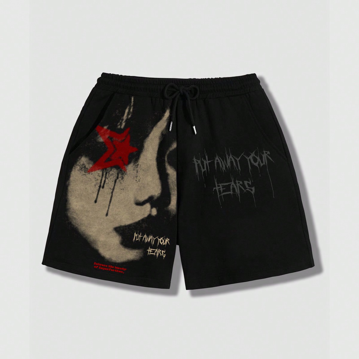 Men's Figure Graphic Drawstring Waist Shorts, Suitable For Daily Wear In Spring And Summer, School