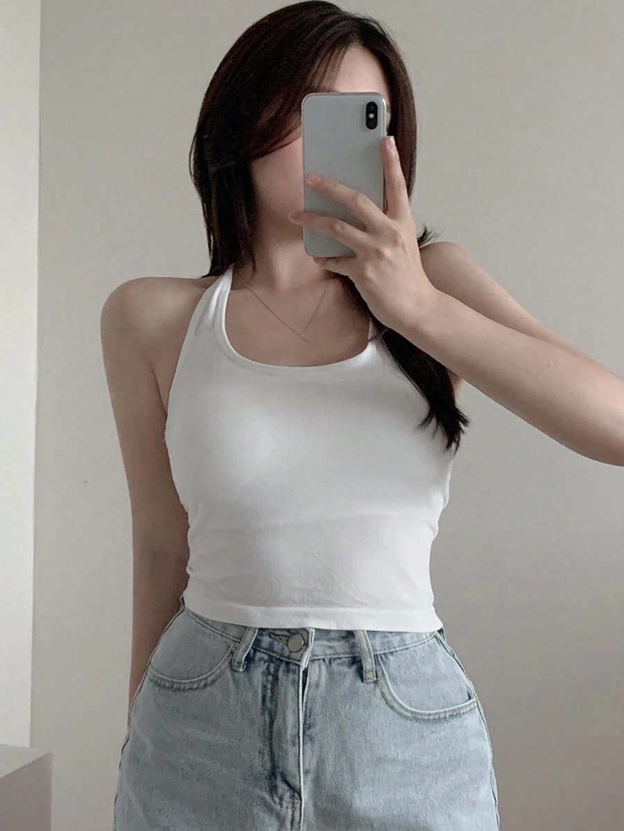 DAZY 纯色露背修身背心