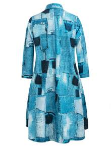 SHEIN LUNE Kích thước lớn Của phụ nữ In chắp vá Đầm - Nhiều màu - Xem 2