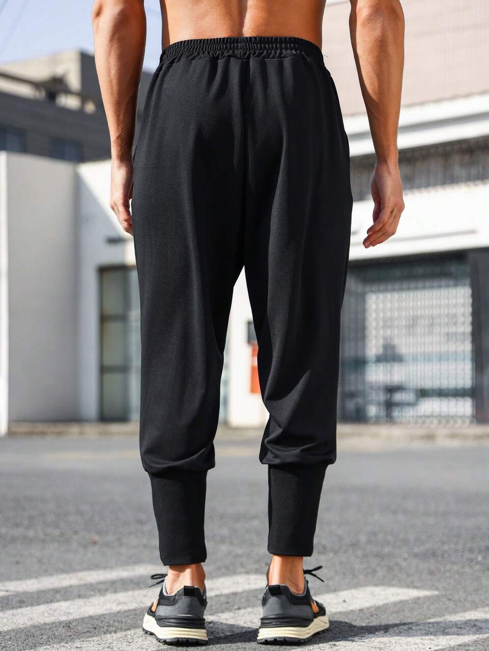 Boyfriend Style Men's Color Block Letter Printed Sport Pants Sweat Pants