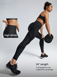 GLOWMODE 24英寸featherfit™-sculpt 3d技術控腹反轉緊身褲,中等運動影響力,適用於慢跑、健身和騎自行車