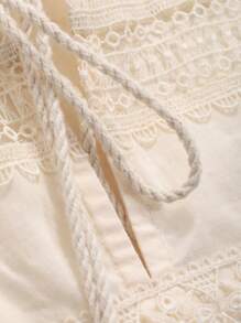 DAZY 花邊拼湊系綁短袖衫