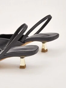 Của phụ nữ Phong cách mới Thanh lịch Đúng mốt Cao-kết thúc Giày dép Với Trở lại Dây đeo Đối với Mùa thu Và Mùa Đông - màu đen - Xem 5