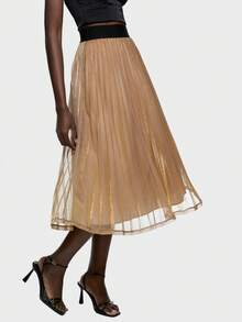 BizChic 女士褶皺紗裙 - 香檳色 - 查看 6