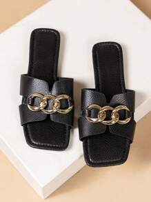 Korean Style Casual Flat Slippers For Women, Summer Open-Toed Beach Sandals; Autumn New Hand-Woven Roman Style; Perfect Match For French Style Women's Dresses, Ideal For Vacation And Beach, Bohemian Flat Bottom Slouchy Shoes, Suitable For Outdoor Activities - Black - View 5