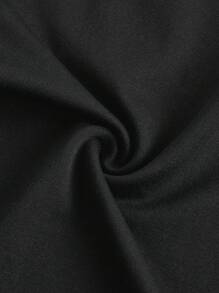 SHEIN Qutie Black & White Color Block Bandeau Top And Black Flared Pants Set - Black and White - View 4