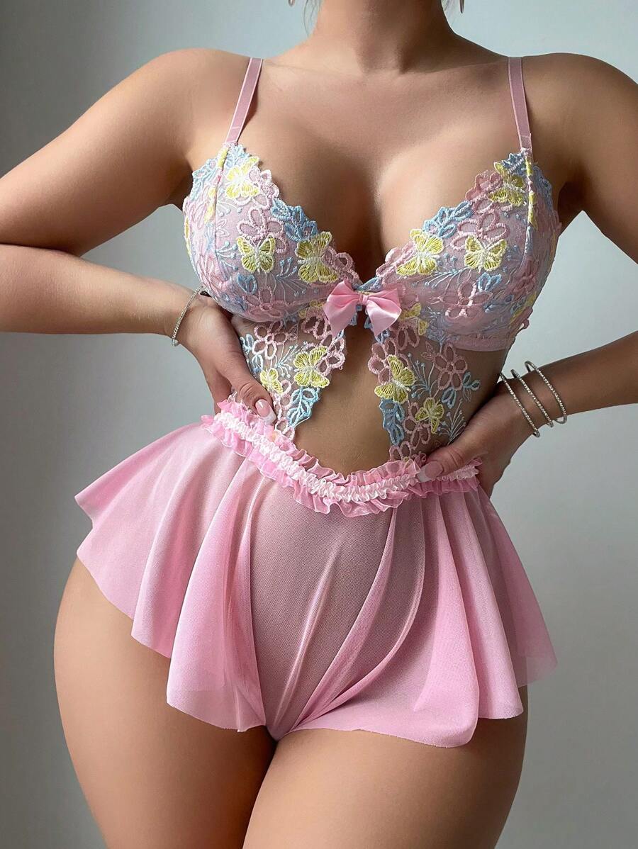 婚礼季节刺绣蕾丝性感女士外出内衣