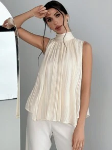 Firerie 女士後綁帶褶皺a字恤衫,適用於約會、婚禮季節和工作 - 綠色 - 查看 3