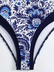 SHEIN Swim Bộ Bikini In Hoa Cho Nữ (Có Đệm & Gọng), Đi Biển Mùa Hè - Nhiều màu - Xem 4