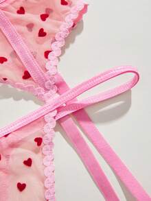 PetitDoll Women's Sexy Lingerie (Valentine's Day Style), Excluding Stockings - Pink - View 3